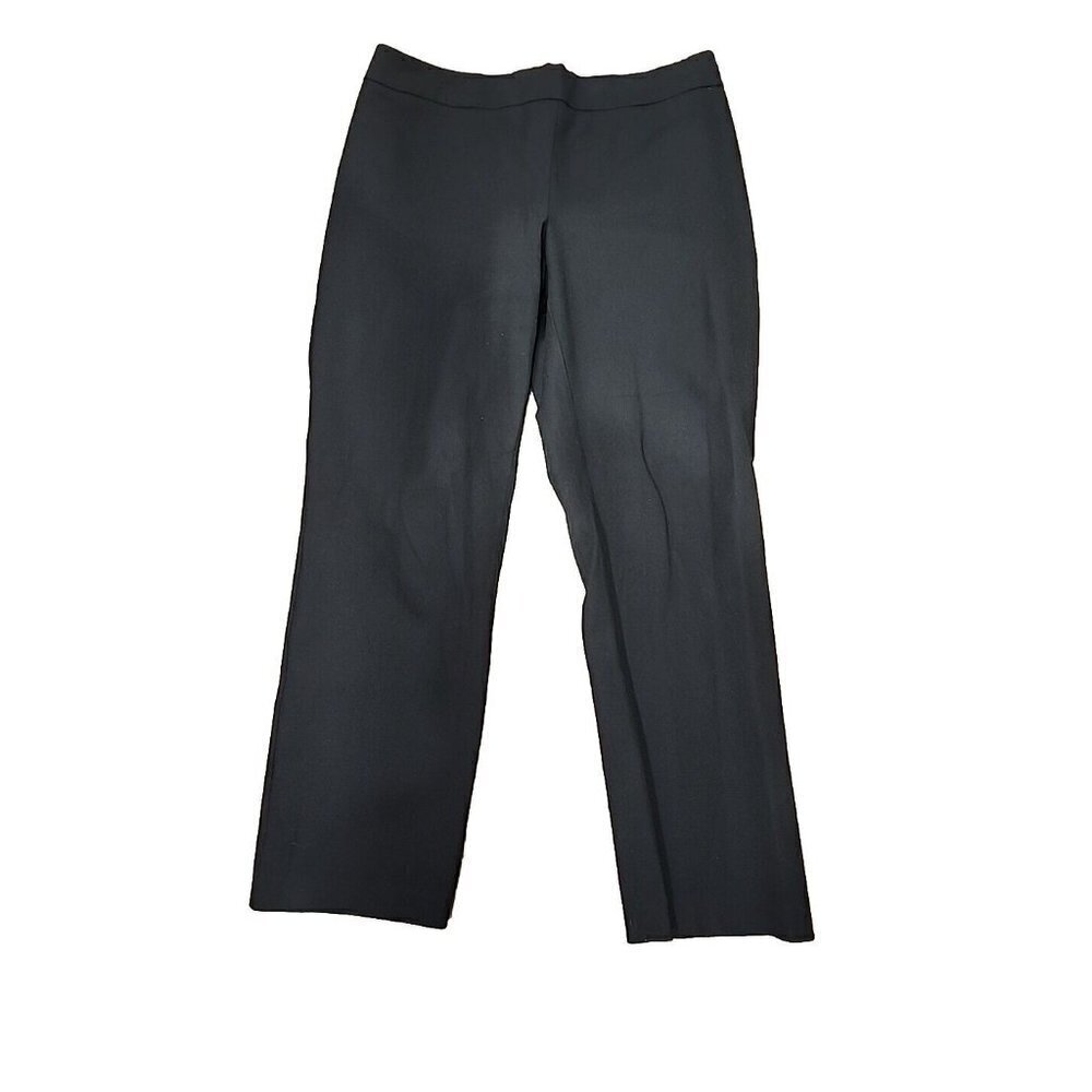 Chico's Black Straight Pants Side Zipper High Rise Womens Short 10s